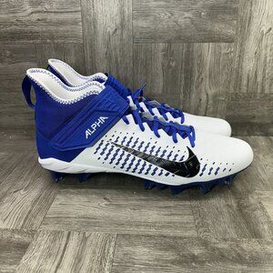 Nike Alpha Menace Pro 2 Mid White Blue Men's size 16 Football Cleats